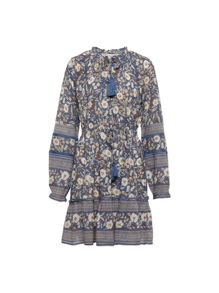 Veronica Beard Danica Steel Blue Floral Mini Dress Size Small Nwot